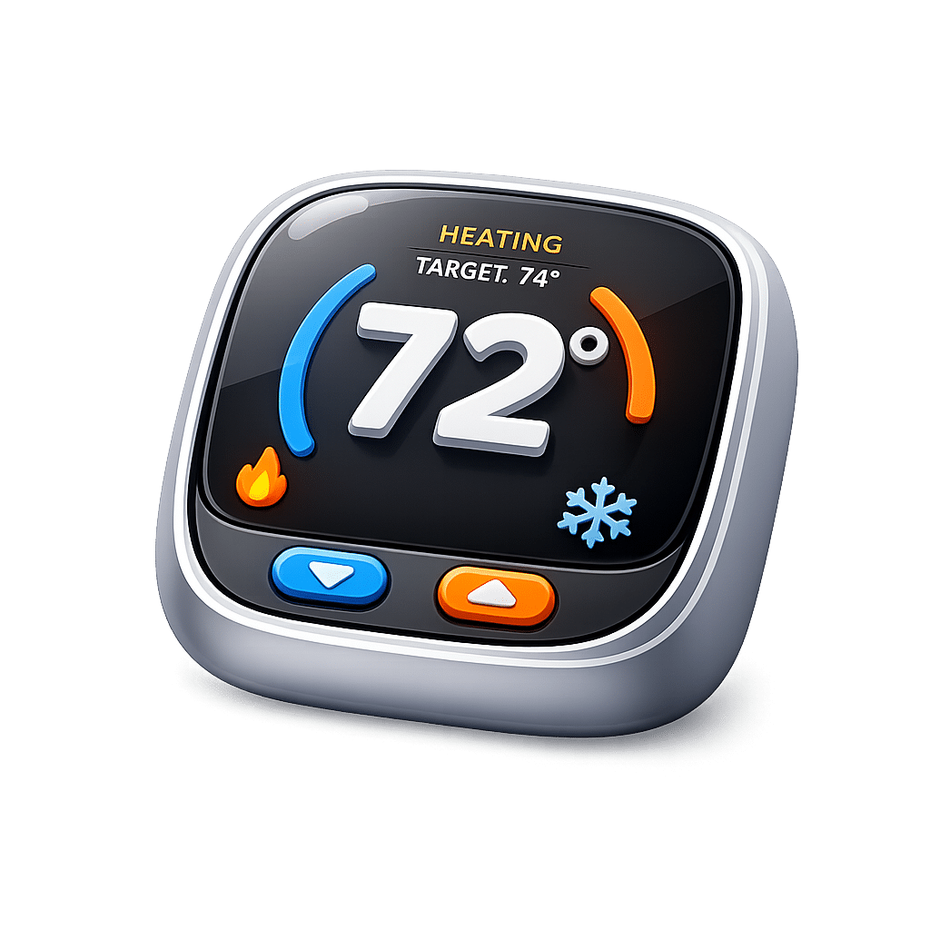 AI generated image of a smart thermostat in cartoon style
